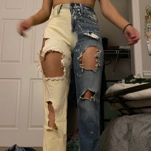 HAND MADE BLEACHED JEANS